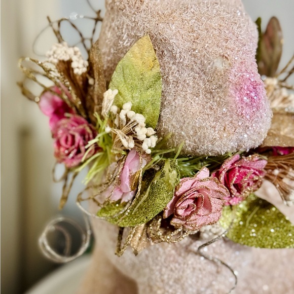 HOLIDAY TREE Marcarone Jeweled Capiz Easter Bunny- Adorable 16" H Rabbit - Picture 3 of 12